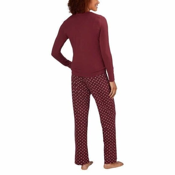 New Calvin Klein Women's Pajama Set Size L Porto Red Laungewear Cottagecore Cozy - Picture 14 of 16